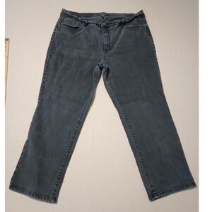 Lauren Jeans Co. Denim Jeans Comfort‎ Fit Relaxed Black Wash Plus Size 20W Z